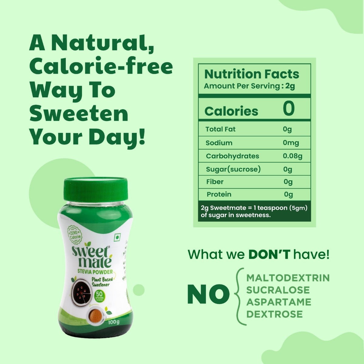 No sugar powder