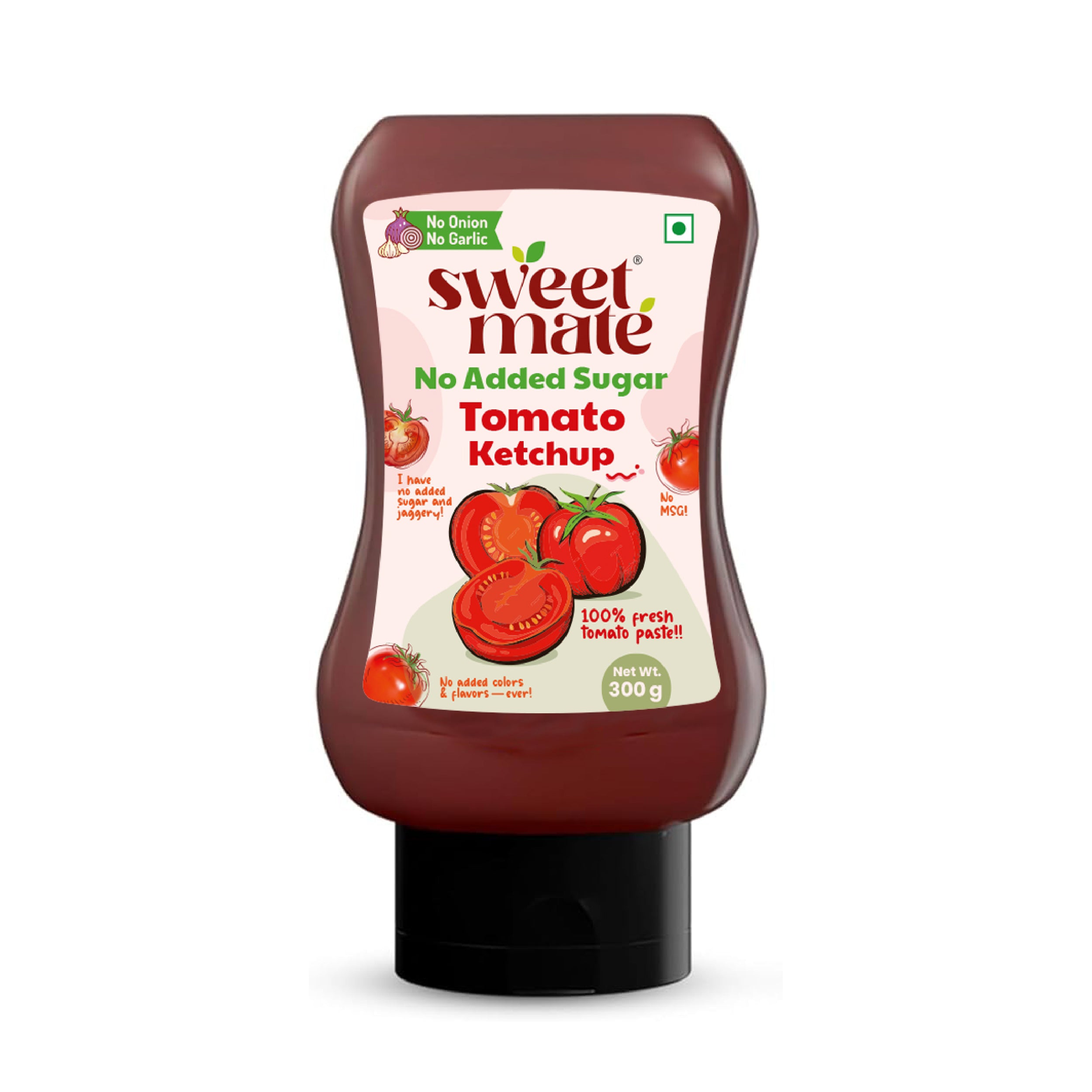 Sweetmate Tomato Ketchup | No Onion, No Garlic | No Sugar or Jaggery | Healthy & Tasty |300g