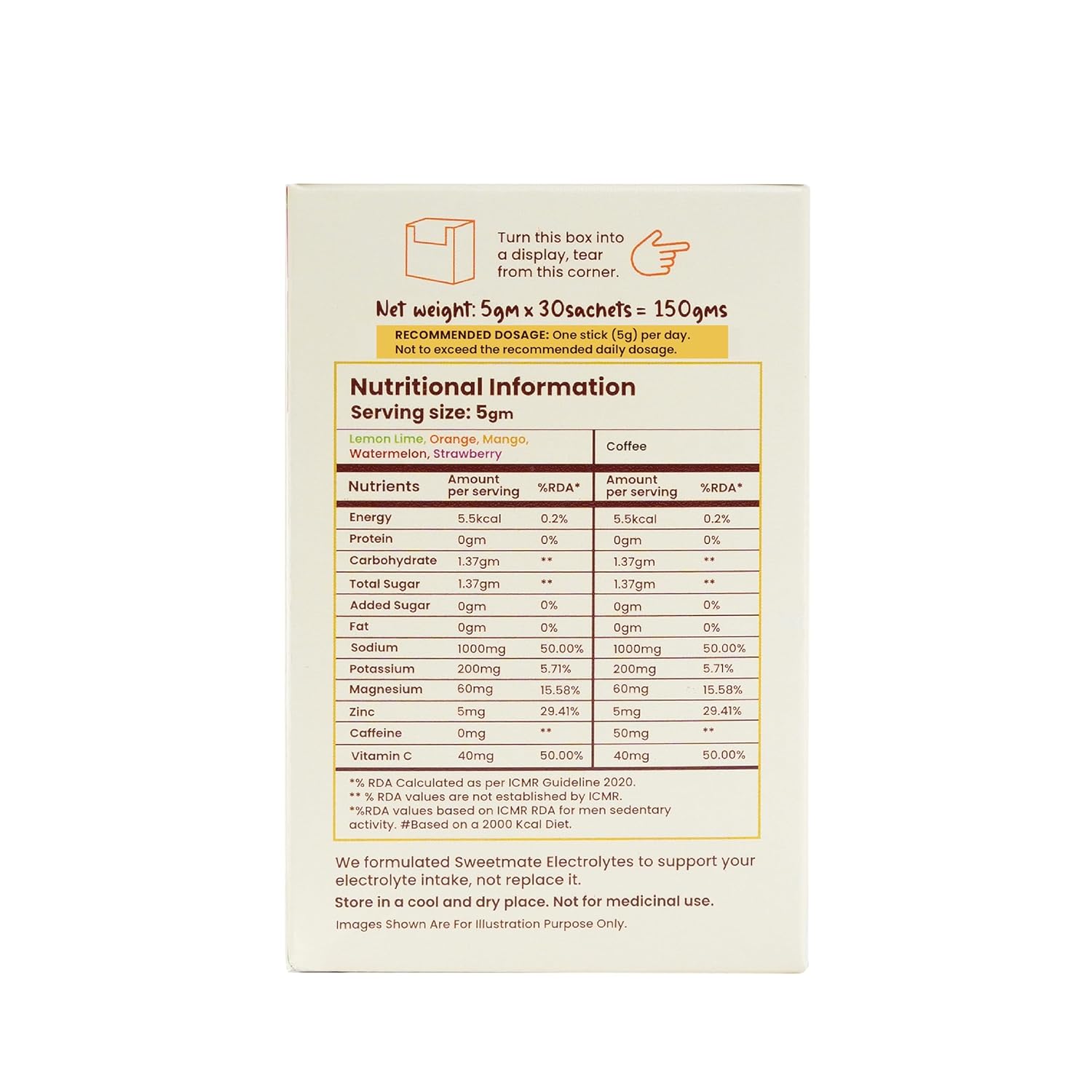 Colorless hydration mix