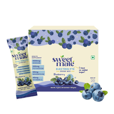 Sweetmate Electrolyte Drink Mix- Blueberry Flavor (Pack of 20)