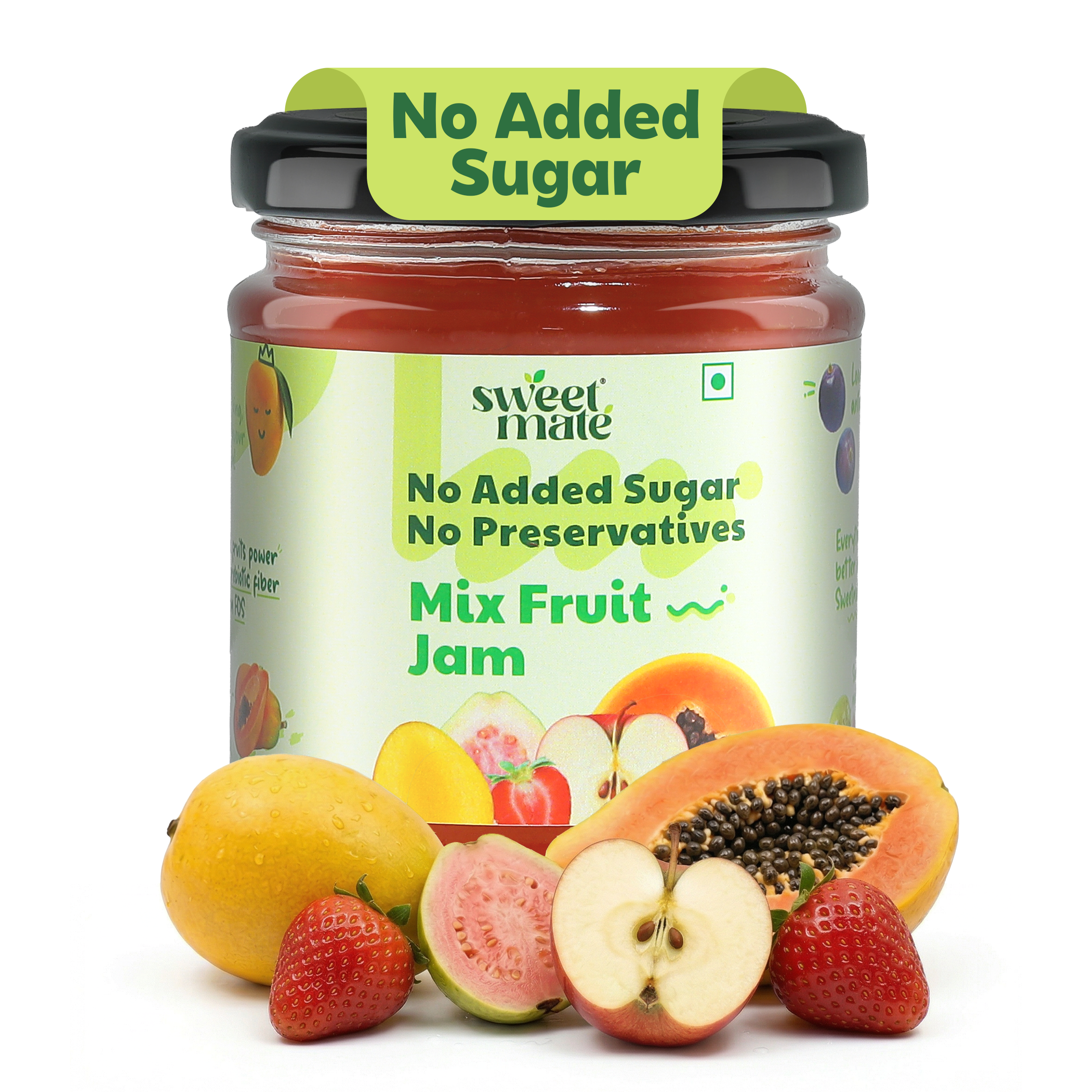 Sweetmate No Added Sugar 100% Pure Pulp Mix Fruit Jam - 220g
