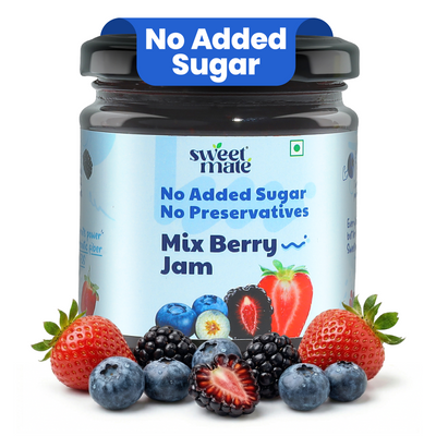 Sweetmate 100% Natural No Added Sugar Mix Berry Jam - 220g
