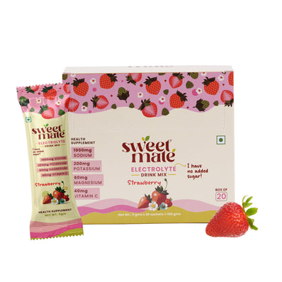 Sweetmate Electrolyte Drink Mix- Strawberry Flavour (Pack of 20)