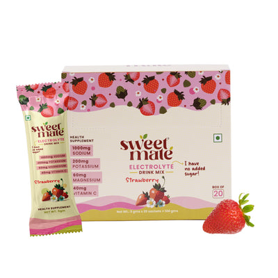 Sweetmate Electrolyte Drink Mix- Strawberry Flavour (Pack of 20)