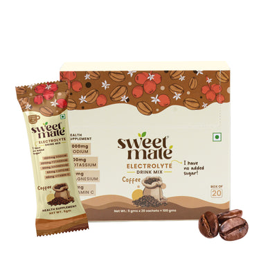 Sweetmate Electrolyte Drink Mix- Coffee Flavour (Pack of 20)