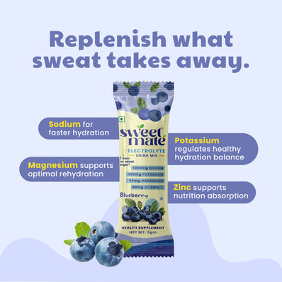 Sweetmate Electrolyte Drink Mix- Blueberry Flavor (Pack of 20)