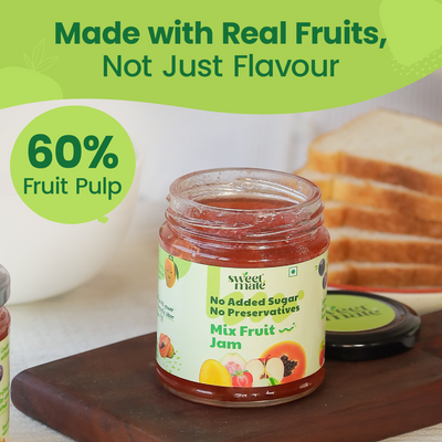 Sweetmate No Added Sugar 100% Pure Pulp Mix Fruit Jam - 220g