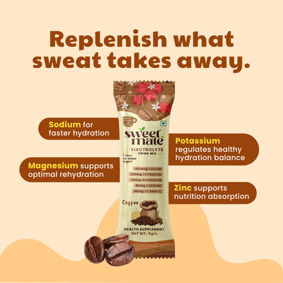 Sweetmate Electrolyte Drink Mix- Coffee Flavour (Pack of 20)