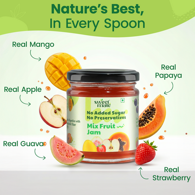 Sweetmate No Added Sugar 100% Pure Pulp Mix Fruit Jam - 220g
