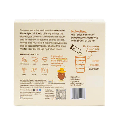 Sweetmate Electrolyte Drink Mix- Coffee Flavour (Pack of 20)