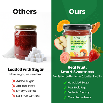 Sweetmate No Added Sugar 100% Pure Pulp Mix Fruit Jam - 220g