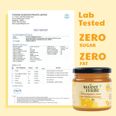 Sweetmate Zero Sugar Diabetic Friendly Pineapple Jam - 220g