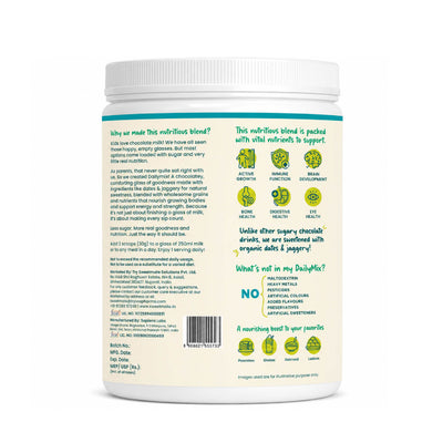 Sweetmate Kids Daily Mix Nutrition Drink Powder - 300g | Chcolate Flavor | Supports Growth, Energy, Brain & Immunity with DHA, Millets & Vitamins, 6g Protein/Serving, Naturally Sweetened for 7+ Years