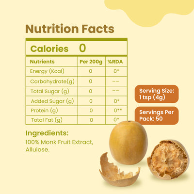 Sweetmate Monk Fruit Sweetener Without Erythritol 200gm