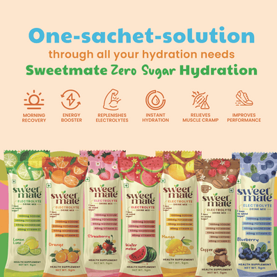 Sweetmate Electrolyte Drink Mix- Orange Flavour (Pack of 20)