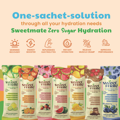 Sweetmate Electrolyte Drink Mix- Orange Flavour (Pack of 20)