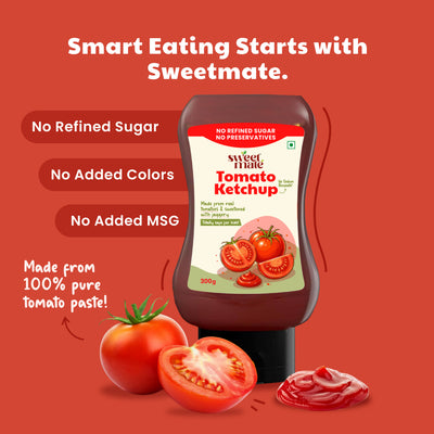 Sweetmate No Added Sugar Tomato Ketchup - Sweetened with Jaggery - 300g