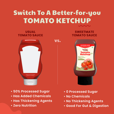 Sweetmate No Added Sugar Tomato Ketchup - Sweetened with Jaggery - 300g